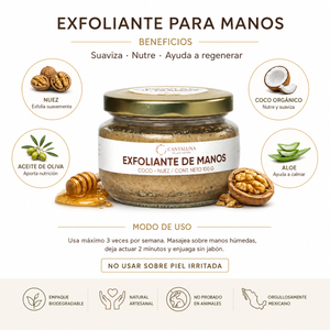 EXFOLIANTE PARA MANOS DE COCO Y NUEZ