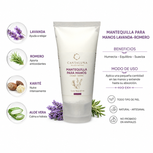 MANTEQUILLA PARA MANOS ORGÁNICA LAVANDA – ROMERO